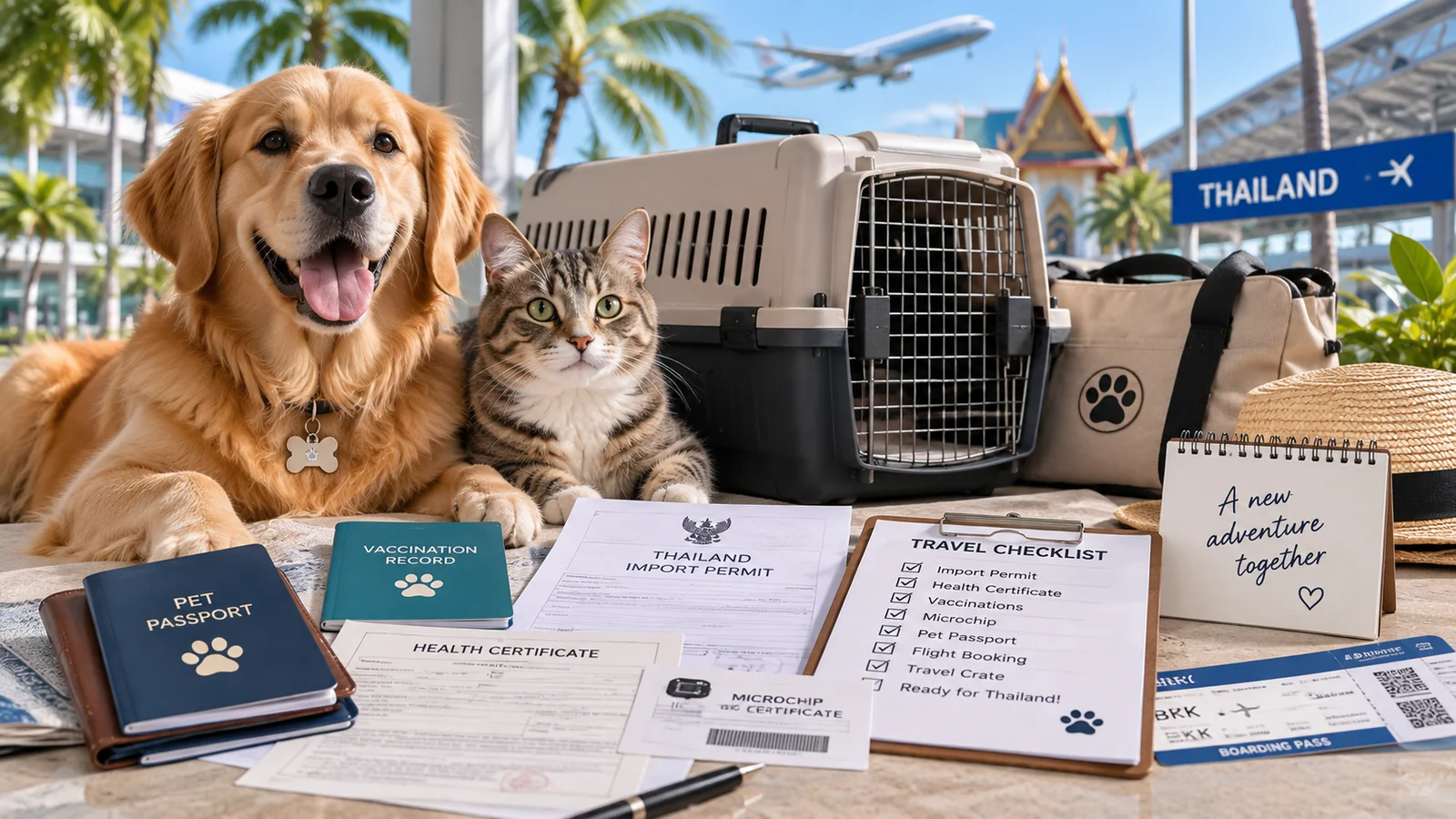 Thailand Pet Travel Checklist 2026: 30 Days, 7 Days, 24 Hours & Airport
